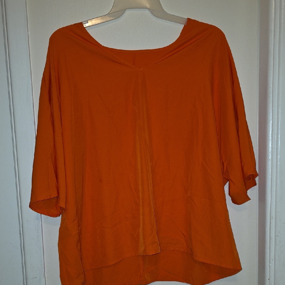 SHEIN Vibrant Orange Blouse